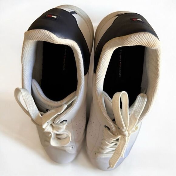 Tommy Hilfiger Men’s Sneakers – White Leather Low Top Size 13 - Picture 16 of 17